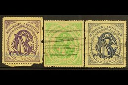 NATAL NATAL GOVERNMENT RAILWAY 1880 1d Violet, 3d Green & 6d Blue, Used With Faults, A Rare Trio (3 Stamps) For More Ima - Non Classificati