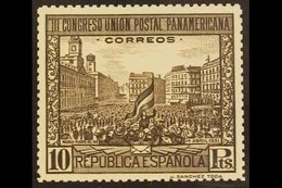 1931 10p Castano Amarillento Third Pan-Am Congress Unissued Shade, Edifil 613cc, Never Hinged Mint. For More Images, Ple - Otros & Sin Clasificación