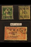 1920 Airmail Set Complete, SG 57/9, Very Fine Used. 10p On 40c With Royal Certificate. For More Images, Please Visit Htt - Siria