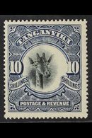 1922 10s Deep Blue Giraffe, Wmk Upright, SG 87a, Fine Mint. For More Images, Please Visit Http://www.sandafayre.com/item - Tanganyika (...-1932)