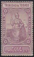 1921 5s Dull Purple And Purple SG 213, Fine Mint.  For More Images, Please Visit Http://www.sandafayre.com/itemdetails.a - Trinidad & Tobago (...-1961)