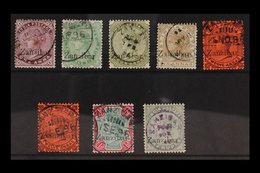 1895 1a To 1r Green And Carmine, 8 Values Between SG 3 - 18, All Very Fine Cds Used. (8 Stamps) For More Images, Please  - Zanzibar (...-1963)