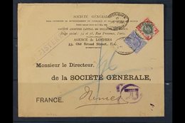 1904 (25 Nov) Registered Printed 'Societe Generale' Envelope Addressed To France, Bearing KEVII 2½d & 1s Stamps Tied By  - Otros & Sin Clasificación