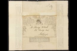 1840 MULREADY WITH UNLISTED ADVERTISEMENT. 1d Black Mulready Letter Sheet Stereo A235 With Printed 'Stamp And Tax Office - Other & Unclassified