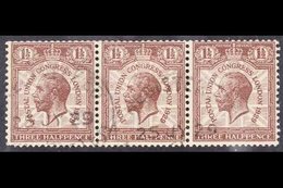 1929 1½d Purple-brown PUC Wmk Sideways, SG 436a, Very Fine Used STRIP OF THREE For More Images, Please Visit Http://www. - Unclassified
