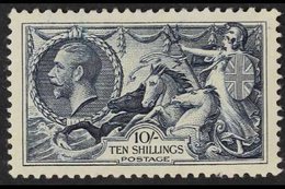 1934 10s Indigo, Re-engraved Seahorse, SG 452, Pulled Perf At Base, Otherwise Never Hinged Mint. For More Images, Please - Unclassified