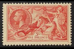 1934 5s Bright Rose- Red Re-engraved Seahorse, SG 451, Never Hinged Mint. For More Images, Please Visit Http://www.sanda - Unclassified