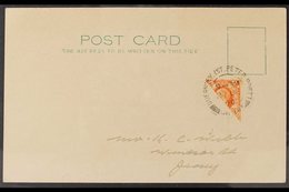 1940 (27 Dec) Post Card To Jersey From Guernsey Bearing GB 1935 2d Orange KGV Photogravure Stamp BISECTED Diagonally And - Zonder Classificatie