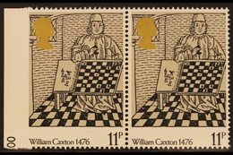 1976 11p William Caxton Pair, The Left- Hand Stamp IMPERF BETWEEN STAMP AND SHEET MARGIN. Very Fine Never Hinged Mint, O - Otros & Sin Clasificación
