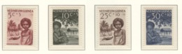 NETHERLANDS NIEUW GUINEA 1957 NVPH 45-48 HINGED PLAK(REST) - Netherlands New Guinea