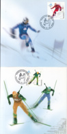 82551- TORINO'06 WINTER OLYMPIC GAMES, SKIING, BIATHLON, BOBSLED, SKATING, MAXIMUM CARD, OBLIT FDC, 4X, 2006, ROMANIA - Invierno 2006: Turín