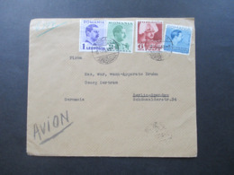 Rumänien 1938 Luftpost / Avion König Karl II MiF Mit Nr. 551 Verfassung Exact Stempel Aerogara / Berlin Spandau - Storia Postale