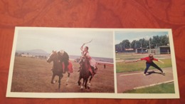 Russia. North. Traditional National Games . Gorodki. Catch The Girl. Horse  - Old Russian Postcard 1978 - Regional Games