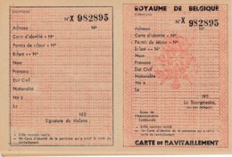 Carte De Ravitaillement Vierge Et Complète Royaume De Belgique - 1939-45