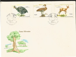 V) 1970 CARIBBEAN, WILDLIFE, NUMIDA MELEAGRIS GALEATA, DENDROCYGNA ARBOREA, ODOCOILEUS VIRGINIANUS, WITH SLOGAN CANCELAT - Storia Postale