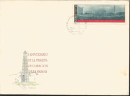 V) 1970 CARIBBEAN, 10TH ANNIVERSARY, HAVANA DECLARATION, JOSE MARTI SQUARE, WITH SLOGAN CANCELATION IN BLACK, FDC - Cartas & Documentos