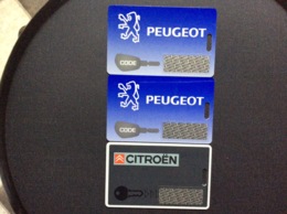 3 CARTES D'ENTREPRISES  *PEUGEOT * CITROEN  Codes Vehicules - Autres & Non Classés