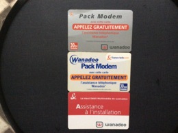 3 TICKETS FRANCE TELECOM   WANADOO  Pack Modem - FT