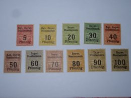 TIMBRES BAVIERE FISCAUX CHEMIN DE FER 1910 - BAYER STAATSEISENB - NEUF AVEC CHARNIERES - DEUTCH BAYER STAMPS  (A.F) - Other & Unclassified