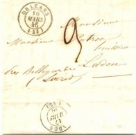 FRANKREICH "ORLÉANS" U Selt. Taxe "9" A. Kab.-Vorphilabrief Nach "LADON" K2 1846 - 1801-1848: Precursores XIX