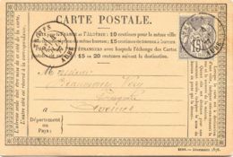 FRANKREICH 1877 Carte Postale Prix 10 Centimes Selt. Kab.-GA-Postkarte-Vorläufer - Cartoline Precursori