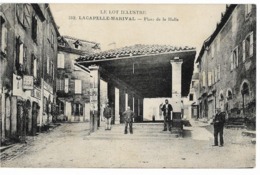 LACAPELLE-MARIVAL Place De La Halle. Ed. Libraiie Vertuel 592, Envoi 1927 - Lacapelle Marival