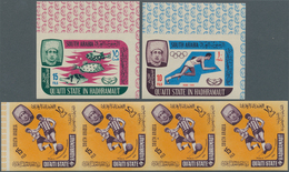 Aden: 1966/1967, Lot Of 2370 IMPERFORATE Stamps MNH, Mostly Quaiti State In Hadhramaut, Some Of Seiy - Yemen