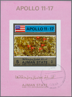 Adschman / Ajman: 1972, APOLLO 11 To 17 Four Different Imperforate Special Miniature Sheets In Diffe - Ajman