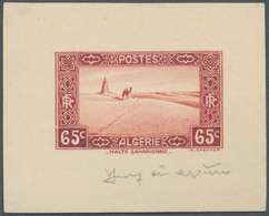 Algerien: 1936/1939, Group Of Three Epreuve D'artiste 65c. "Halte Sarienne" (2) And 1.75fr. "World E - Unused Stamps