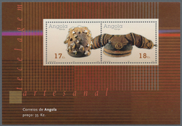 Angola: 2001, „HAND WEAVING“ Souvenir Sheet, Investment Lot Of 500 Copies Mint Never Hinged (Mi.no. - Angola