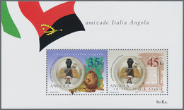 Angola: 2002, ANGOLAN-ITALIAN FRIENDSHIP (LION), Investment Lot Of 500 Souvenir Sheets MNH (Mi.no. B - Angola