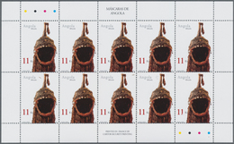 Angola: 2002, MASKS, Complete Set Of Five In An Investment Lot Of 1000 Sets In Minature Sheets Of 10 - Angola