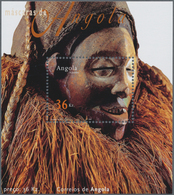 Angola: 2002, MASKS, Investment Lot Of 1000 Souvenir Sheets (Mi.no. Bl.99; Cat. Val. 5500,- €). - Angola