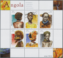 Angola: 2003, „TRADITIONAL WOMEN'S HAIRSTYLE“ Miniature Sheet, Investment Lot Of 1000 Copies Mint Ne - Angola