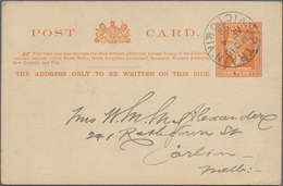 Australische Staaten: 1888/1904 (ca.), Accumulation With About 20 Covers/used Stationeries Incl. Vic - Verzamelingen