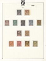 Benin: 1892/1894, A Splendid Collection Of 47 Stamps On Album Pages, Comprising 17 Stamps Overprints - Sonstige & Ohne Zuordnung