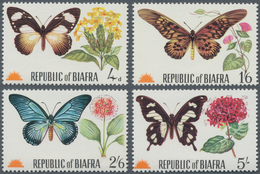 Biafra: 1968, Butterflies Complete Set Of Four (Papilio Dordanus, Papilio Antimachus, Papilio Zalmox - Nigeria (1961-...)