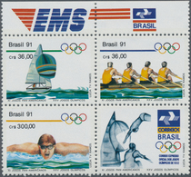 Brasilien: 1991, Panamerican Sport Games And Summer Olympics Barcelona 1992 Complete Se-tenant Set O - Usados