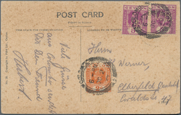 Ceylon / Sri Lanka: 1897/1936, Ceylon/India, Lot Of Five Entires Incl. Two Uprated Stationery Envelo - Sri Lanka (Ceylon) (1948-...)