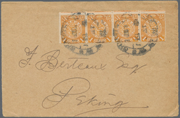 China: 1898, Coiling Dragons, Six Inland FRONT Covers Shanghai-Peking (large Dollar Or Bisected Bili - 1912-1949 Republik