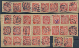 China: 1898/1909, Coiling Dragons Used Up To 10 C., Mostly 2 C. Carmine Or 2 C. Green, 300+ Copies O - 1912-1949 Republik