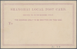China - Shanghai: 1873/97, Local Posts Stationery Mint/used/cto (37) Or Covers (3), Also Chefoo LPO - Sonstige & Ohne Zuordnung