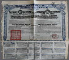 China - Besonderheiten: 1922, RAILWAY EQUIPMENT LOAN, Treasury Note Of £20 Or Belgian Frs1200, Issue - Andere & Zonder Classificatie
