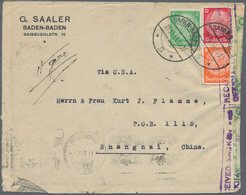 China - Besonderheiten: Incoming Mail, Germany, 1933, 25 Pf. Frank Tied "BADEN-BADEN 25.10.33" To Sh - Altri & Non Classificati