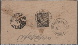 Französisch-Indochina: 1901-02 Eight Indian Postal Stationery Envelopes ½a. Used To Saigon, Each Wit - Lettres & Documents