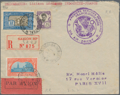 Französisch-Indochina: 1931/40, Air Mail Covers By Air Orient / Air France (26 Inc. Two Airletters, - Cartas & Documentos