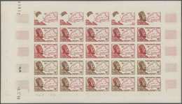 Französisch-Westafrika: 1954/1958, IMPERFORATE COLOUR PROOFS, MNH Assortment Of Twelve Complete Shee - Other & Unclassified