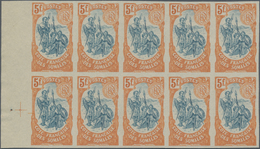 Französische Somaliküste: 1902, Definitive Issue ‚Somali Warrior‘ 5fr. Orange/blue In A Lot With 75 - Gebruikt