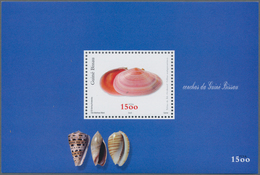 Guinea-Bissau: 2002, SHELLS, Complete Set Of Four In Miniature Sheets With 20 Stamps Each, In An Inv - Guinée-Bissau