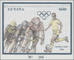 Guyana: 1992/1994, Duplicated Accumulation In Large Box With Hundreds Of GOLD And SILVER Issues Incl - Guyane (1966-...)